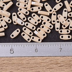 MIYUKIクォーターティラビーズ  日本製シードビーズ  2穴  （QTL593)ライトキャラメルセイロン  5x1.2x1.9mm  穴：0.8mm  約480PCS /ボトル  10 G /ボトル&nbsp;SEED-JP0008-QTL0593