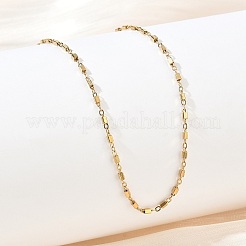 女性用1.5mm 304ステンレススチール製直方体リンクチェーンネックレス  イオンプレーティング（ip）  ゴールドカラー  15.75インチ（40cm）&nbsp;NJEW-G201-03G