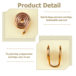 10Pcs Stainless Steel Spiral Pad Cuff Earrings&nbsp;EJEW-HS0001-03RG