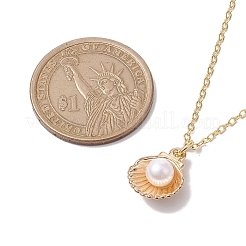 Alloy Enamel Shell Pendant Necklaces&nbsp;NJEW-JN04775