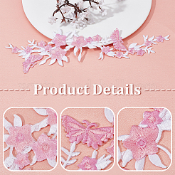 4Pcs Polyester Embroidered Sew on/Iron on Collar Decoration&nbsp;DIY-GF0006-08C