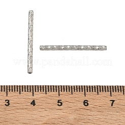 304ステンレスチューブビーズ  テクスチャードチューブ  ステンレス鋼色  26x2mm  穴：1mm&nbsp;STAS-Z192-07P-06