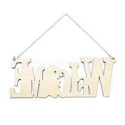 Density Board Wooden Wall Ornament Doorplate Pendants&nbsp;HJEW-C004-18