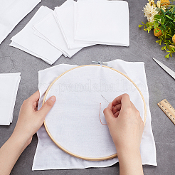 1個刺繡フープ  竹丸クロスステッチフープリング  絞り染め用の綿布10枚付き  ホワイト  223mm&nbsp;DIY-WR0003-56A
