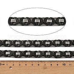 201 ステンレススチール製ビザンチンチェーン  ハンダ付け  スプール/カード用紙なし  ステンレス鋼色  ブラック  16x11x5mm&nbsp;SA-E001-14BP-01