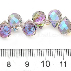 電気メッキガラスビーズセット  ティアドロップ  スミレ  10~11x8mm  穴：1mm  約93個/連  62cm&nbsp;X-EGLA-D030-17K