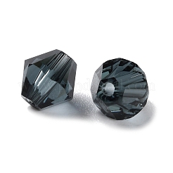 K9ガラス  模造オーストリアクリスタルビーズ  多面カット  双円錐形  プルシアンブルー  6x6x6mm  穴：0.9mm&nbsp;GLAA-R001-08-02