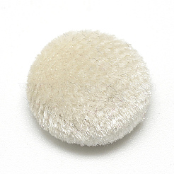 ベルベット生地カバーカボション  アルミ底  半円/ドーム  サンゴ  15x5.5mm&nbsp;LS-X-WOVE-S084-11H
