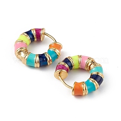 Real 18K Gold Plated Brass Hoop Earrings for Women&nbsp;EJEW-L234-092G