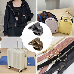 Dリング付き20色合金ジッパー2個  ジッパーの引き手交換  財布、荷物バッグ、スーツケース用のジッパースライダー  ミックスカラー  1cm  10個/カラー&nbsp;SENE-CY0001-12B