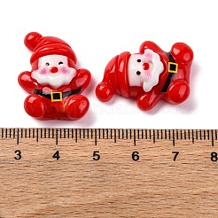 赤いクリスマステーマの樹脂カボション  サンタクロース  24x19x8.5mm&nbsp;RESI-R451-01H