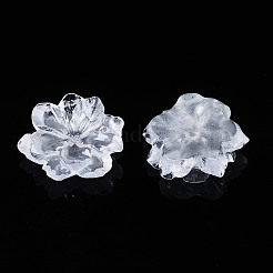 樹脂カボション  模造パールスタイル  花  透明  23~25x23~25x6.5~8mm&nbsp;X-RESI-S364-46C
