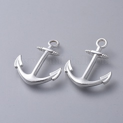合金ペンダント  アンカー  カドミウムフリー＆ニッケルフリー＆鉛フリー  銀色のメッキ  32x24.5x2mm  穴：3mm&nbsp;TIBEP-I001-S-NF