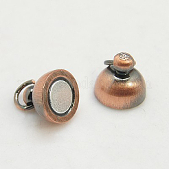 Brass Magnetic Clasps with Loops&nbsp;KK-P141-15R-NR