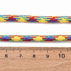ポリコットン製の編み込みコード（芯入り）  ラウンド  靴ひも用  キーホルダーストラップ  ロープブレスレットの作り方  きいろ  5mm  約90~100ヤード/バンドル&nbsp;OCOR-NH0002-01-08