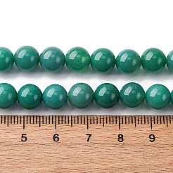 天然グリーンオニキスアゲート（染色・加熱）ビーズ連売り  ラウンド  8mm  穴：0.6mm  約49個/連  15.59''（39.6センチメートル）&nbsp;G-K393-A03-8mm