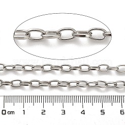304ステンレススチールアズキチェーン  溶接されていない  ステンレス鋼色  6.5x4x1mm&nbsp;CHS-A016-24P-A
