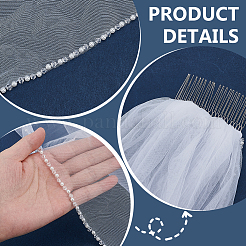 Gauze & Plastic Pearl & Resin Hair Combs&nbsp;OHAR-WH0029-17