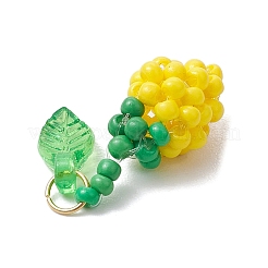 Glass Seed Beaded Rose Pendants&nbsp;PALLOY-MZ00627-01
