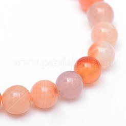 丸染め天然な赤瑪瑙ビーズ連売り  6mm  穴：1mm  約63個/連  14.4~14.6インチ&nbsp;G-R345-6mm-09