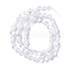 合成ムーンストーンビーズ連売り  艶消し  ラウンド  透明  6mm  穴：1mm  約60~64個/連  14.76''~15.55''（37.5~39.5センチメートル）&nbsp;G-E573-01A-16