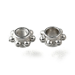 304ステンレススチールスペーサービーズ  花  ステンレス鋼色  4x2mm  穴：1.4mm&nbsp;STAS-U048-01B-P