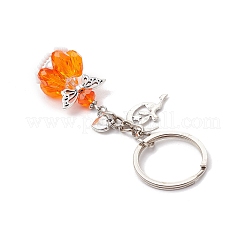 Glass & Tibetan Style Alloy Keychain&nbsp;KEYC-MZ00037-07