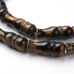 天然石タイガーアイビーズ連売り  花瓶  26~27x10mm  穴：1mm  約15個/連  15.5インチ（39.5cm）&nbsp;G-G731-02