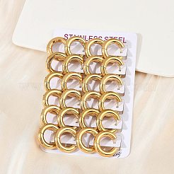 202 Stainless Steel Polishing Hoop Earrings&nbsp;EJEW-M106-02G-03