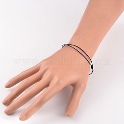 混合サイズの調整可能なDIYイミテーションレザーブレスレット作り  ブラック  190~270mm  0.8~1.5mm&nbsp;BJEW-JB02188