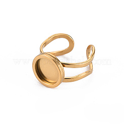 201 Stainless Steel Cuff Ring Findings&nbsp;STAS-S080-040A-G