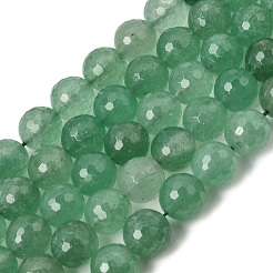 天然の緑のイチゴクォーツビーズ連売り  ファセット（128ファセット）  ラウンド  12~12.5mm  穴：1mm  約31個/連  14.76~14.88''（37.5~37.8センチメートル）&nbsp;GG-CBA0166-A02-12mm