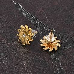 304 Stainless Steel Rhinestone Stud Earrings for Women&nbsp;LS-STAS-Z117-13G