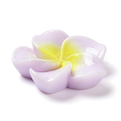 オペーク樹脂カボション  プルメリアの花  プラム  20x20.5x6.5mm&nbsp;RESI-G068-02E