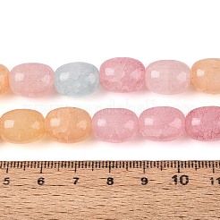 焼き絵の具、ひび割れガラスビーズ、糸  バレル  ピンク  13~14x10~10.5mm  穴：1.2~1.5mm  約54~60個/連  29.53~32.28インチ（75~82cm）&nbsp;DGLA-N019-01A-02
