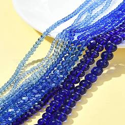 電気メッキガラスビーズセット  混合スタイル  ブルー  3~10x2~10mm  穴：0.7~1.5mm  1連/スタイル&nbsp;EGLA-FS0001-42D
