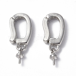 Brass Micro Pave Clear Cubic Zirconia Twister Clasps&nbsp;KK-P223-42P