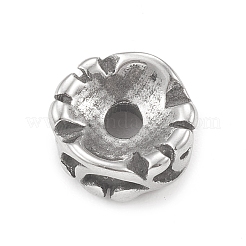 チベットスタイル 304 ステンレススチール スペーサービーズ  波模様の列  アンティークシルバー  8x3.5mm  穴：2mm&nbsp;STAS-G303-06AS