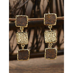 Square Titanium Alloy Dangle Stud Earrings&nbsp;FS-WGDD2AB-01