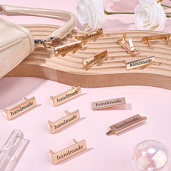 合金製ハンドメイドの服、ジーンズ、靴、バッグ、ラベル12個  ゴールドカラー  40x12x2~15mm&nbsp;DIY-CL0001-17