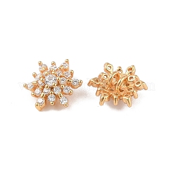 925 Silver Pave Clear Cubic Zirconia Snowflake Charms&nbsp;STER-O006-04G