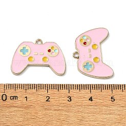メッキ合金エナメルチャームラック  ニッケルフリー  ゲーム機のリモコンチャーム  ゴールドカラー  ピンク  18x26x1.5mm  穴：1.4mm&nbsp;LS-PALLOY-F308-11G-02