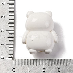 ベーキングペイント不透明アクリルビーズ  パンダ  ホワイト  29x24.5x17mm  穴：2.7mm&nbsp;MACR-F080-13