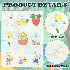 ウッドビッグサイズペンダントトップ  動物  混合図形  60~67x40~60x2.5mm  穴：3~5mm&nbsp;WOOD-CJC0022-002