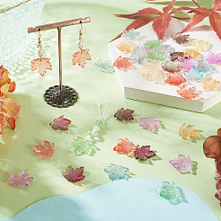 90Pcs 9 Colors Baking Paint Transparent Glass Pendants&nbsp;DGLA-TA0001-61