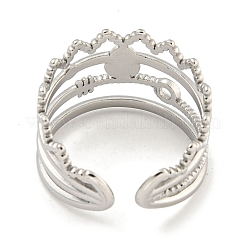 Non-Tarnish 304 Stainless Steel Open Cuff Ring&nbsp;RJEW-A043-02P