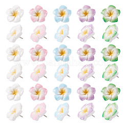 鉄製画鋲 50種類 5個  樹脂の花で  プラチナ  ミックスカラー  14.5mm  10個/スタイル&nbsp;AJEW-TAC00057
