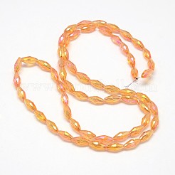 Electroplate Crystal Glass Rice Beads Strands&nbsp;X-EGLA-F042-A14