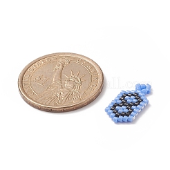 10 個 10 スタイル手作り日本シード ビーズ ペンダント  織機模様  数0~9  ミックスカラー  18~19x8~11x2mm  1個/スタイル&nbsp;PALLOY-MZ00045