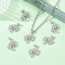 SHEGRACE Brass Clear Cubic Zirconia Pendants&nbsp;XGRQ3K587-559P